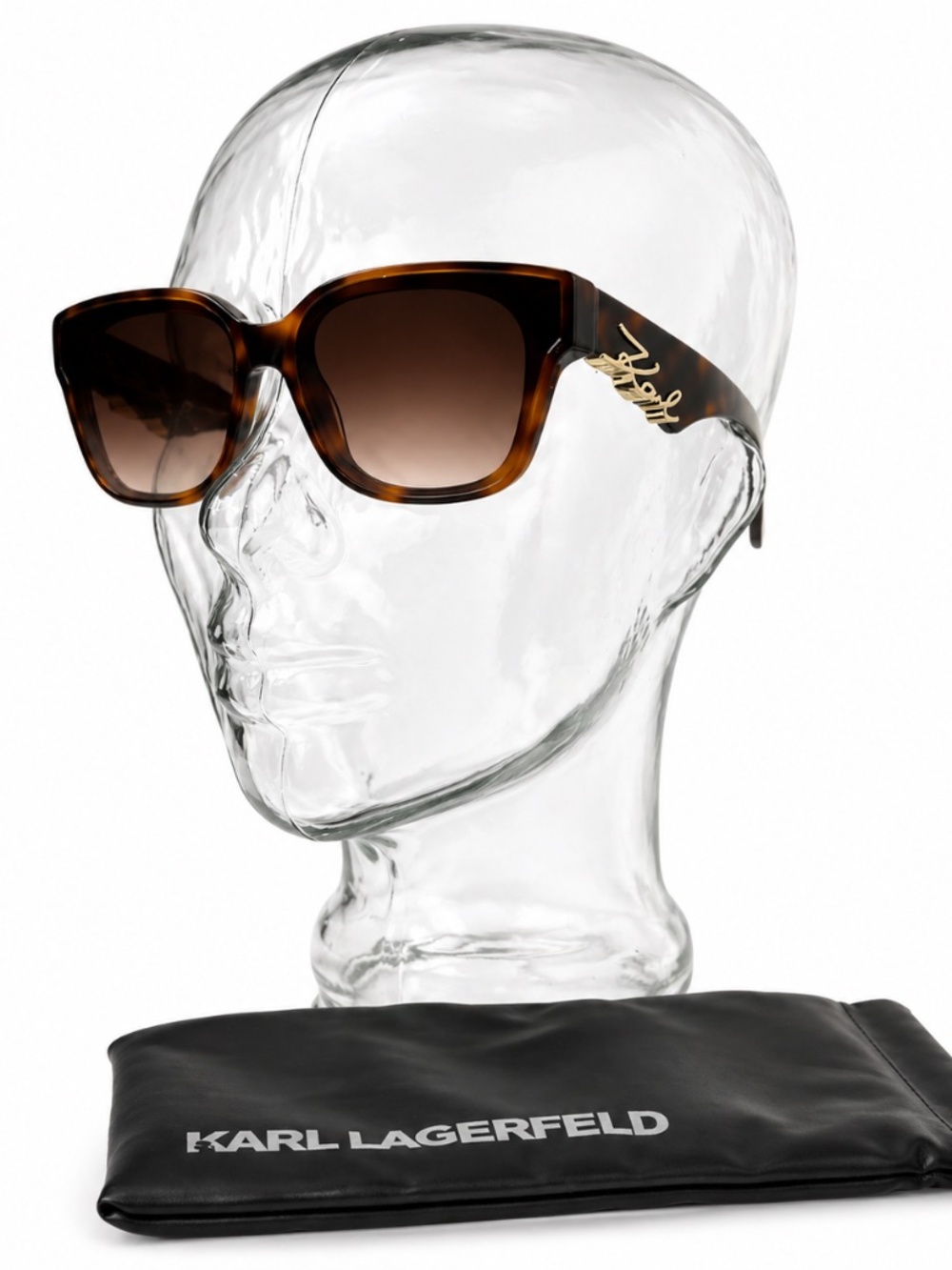 Karl Lagerfeld KL616S 240 Tortoise Oversized Shield Sunglasses 63-14-140 Case